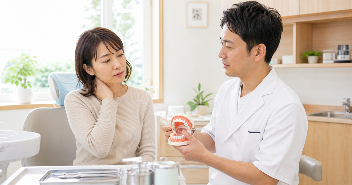 頭痛や肩こりは噛み合わせが原因?セルフチェックと歯科での治療法