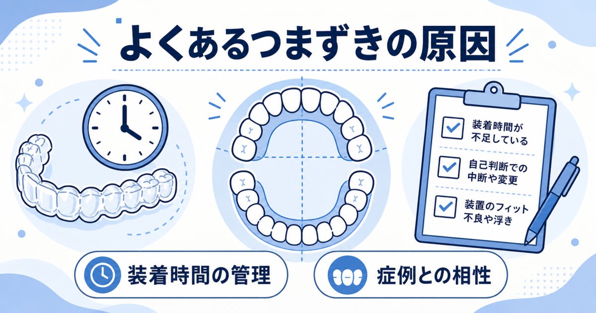 透明矯正で起こりやすいつまずきの主な原因と実態