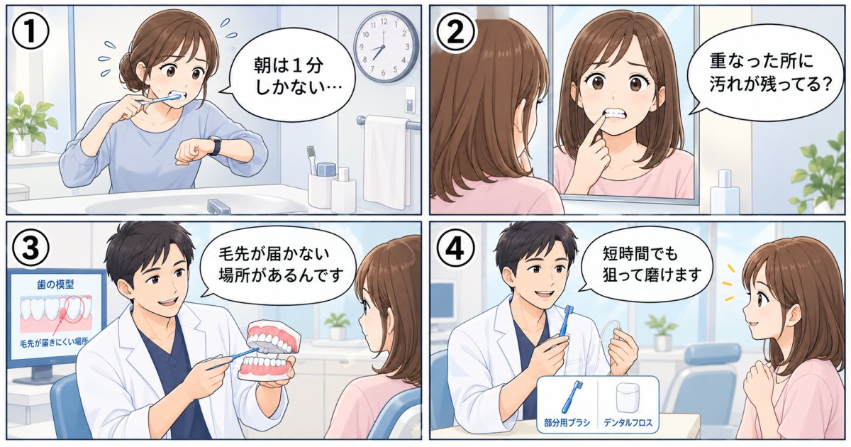 歯並びが悪いとむし歯に?忙しい毎日の磨き残しを防ぐ歯磨き術